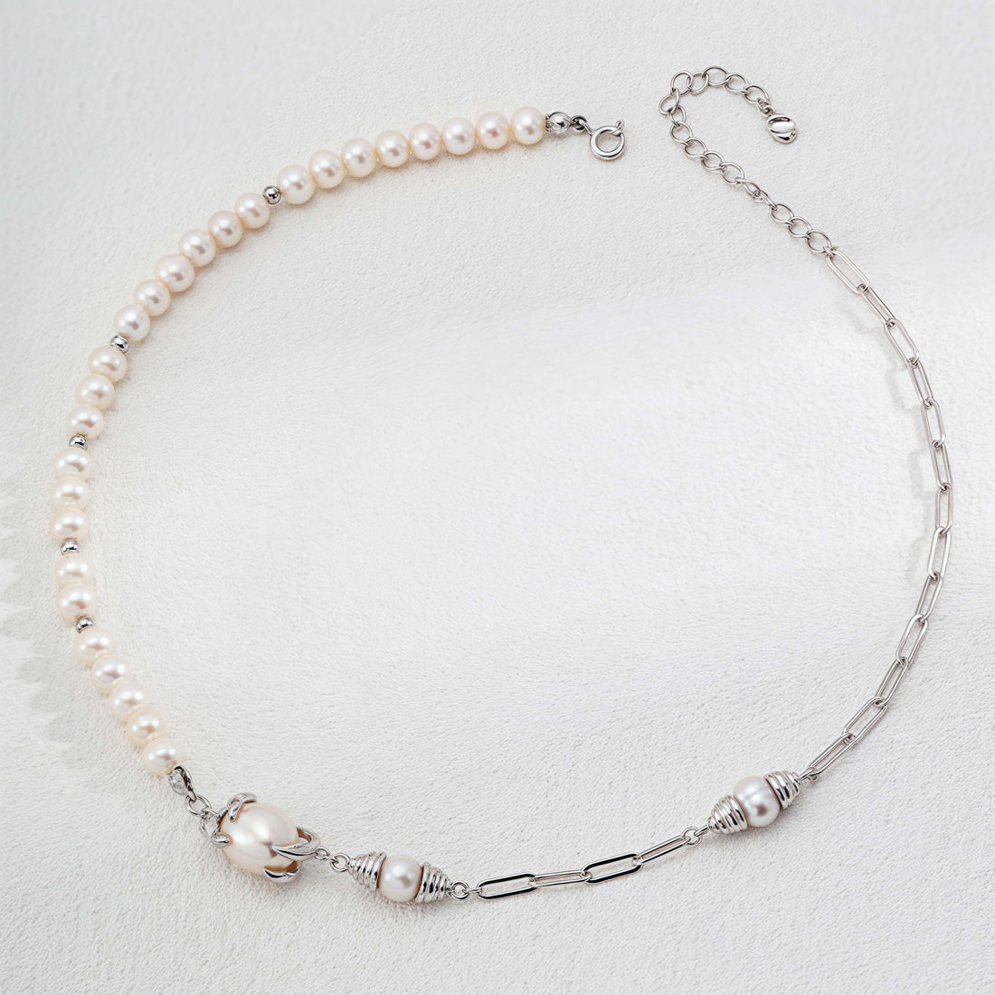 Elegant Pearl Necklace – Sterling Silver & Natural Pearls