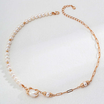 Elegant Pearl Necklace – Sterling Silver & Natural Pearls