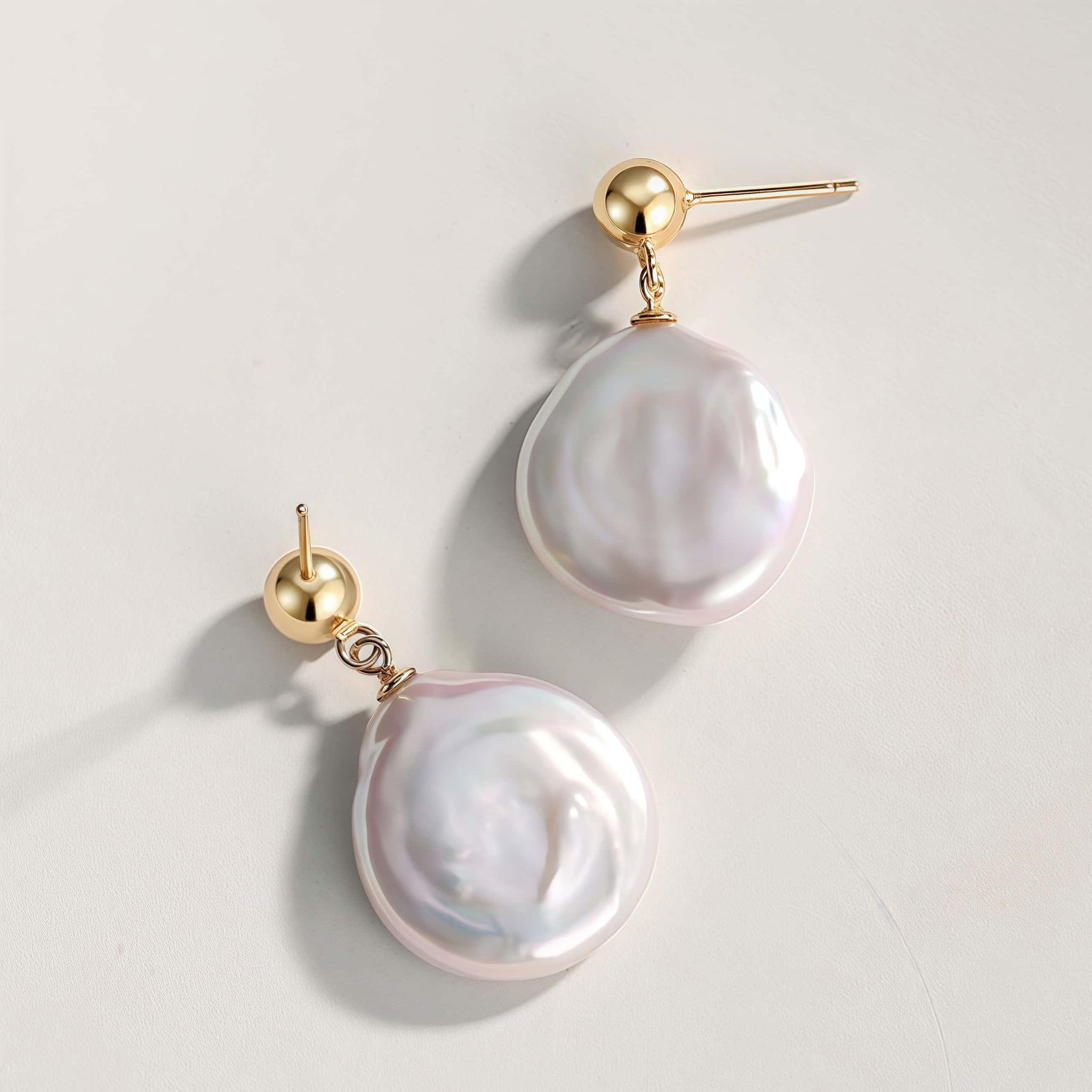 Natural Baroque Pearl Earrings - Gold-Plated Sterling Silver