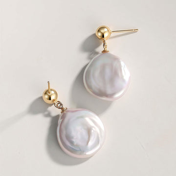 Natural Baroque Pearl Earrings - Gold-Plated Sterling Silver