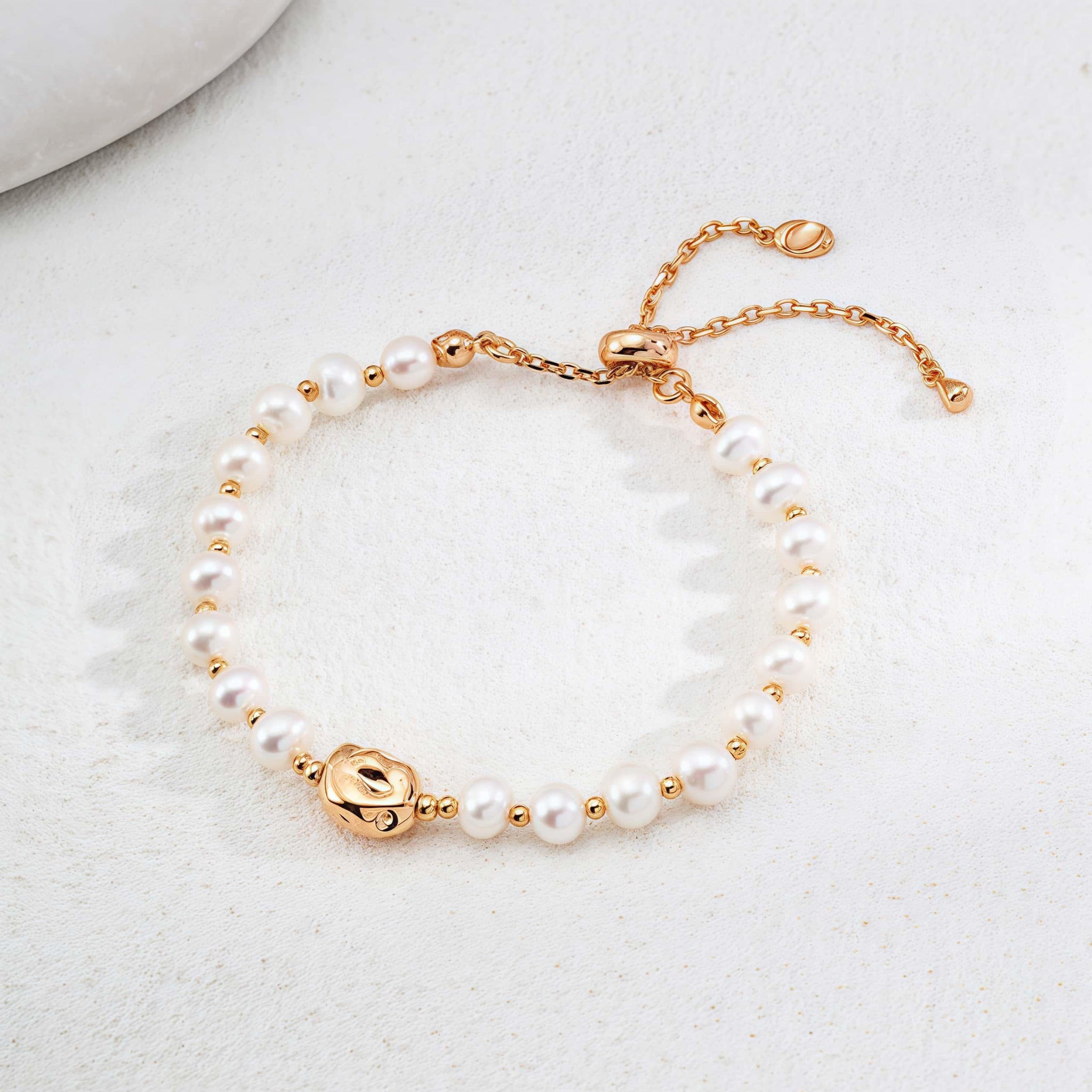 925 Silver Natural Pearl Bracelet - Adjustable & Elegant